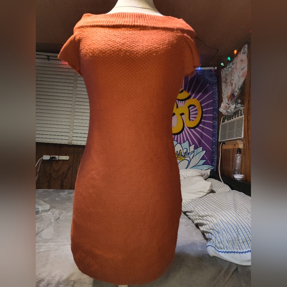 Large Orange Knit Dress by Derek Heart